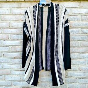 Soft Surroundings | Black and Gold  metallic long cardigan size Medium